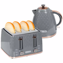 HOMCOM 1.7L Kettle and Toaster Set with Defrost Reheat and Crumb Tray Grey - Additional view 8