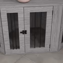 PawHut Dog Crate Furniture for Medium Dogs w/ Cushion, Large Door - Grey - Additional view 6