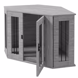 PawHut Dog Crate Furniture for Medium Dogs w/ Cushion, Large Door - Grey - Additional view 7