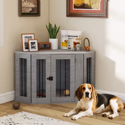 PawHut Dog Crate Furniture for Medium Dogs w/ Cushion, Large Door - Grey - Additional view 8