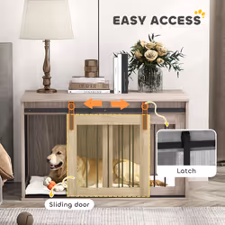 PawHut Dog Crate Furniture with Removable Cushion for Large Dogs - Brown - Additional view 5