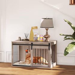 PawHut Dog Crate Furniture with Removable Cushion for Large Dogs - Brown - Additional view 8