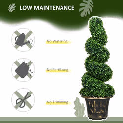 HOMCOM Set of 2 Potted Artificial Plants, Topiary Spiral Boxwood Trees, 90cm - Additional view 4