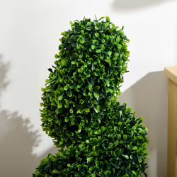 HOMCOM Set of 2 Potted Artificial Plants, Topiary Spiral Boxwood Trees, 90cm - Additional view 6