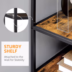 HOMCOM 6 Tier Storage Shelves, Free Standing Book Shelf for Study, Living Room