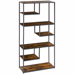 HOMCOM 6 Tier Storage Shelves, Free Standing Book Shelf for Study, Living Room - Additional view 7