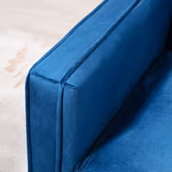 HOMCOM Convertible Sofa Futon Velvet-Touch Tufted Couch Sofa Bed Blue