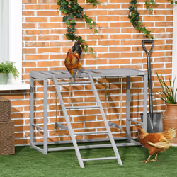PawHut Chicken Activity Play Chicken Coop with Swing Set for 3-4 Chickens, Grey