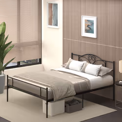 HOMCOM King Metal Bed Frame w/ Headboard and Footboard, 31cm Under-bed Space