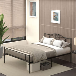 HOMCOM King Metal Bed Frame w/ Headboard and Footboard, 31cm Under-bed Space