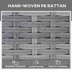 Outsunny Patio Rattan Sun Lounger Garden Wicker Backrest Adjustable Sun Lounger