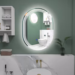 kleankin Bathroom Mirror with LED Lights, 3 Colours, Anti-fog, 70 x 50cm