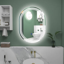 kleankin Bathroom Mirror with LED Lights, 3 Colours, Anti-fog, 70 x 50cm