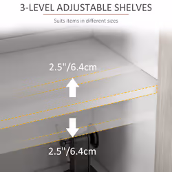 HOMCOM Sideboard Storage Cabinet for Living Room with Adjustable Shelves White - Additional view 4