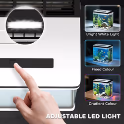 PawHut Aquarium 13L Glass Fish Tank w/ Filter, LED Lighting, Water Pump - Additional view 4