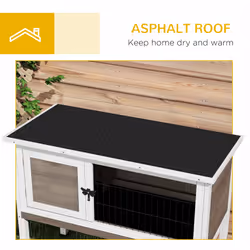 Pawhut Large Elevated Indoor Outdoor Wooden Guinea Pig Hutch w/ Asphalt Roof - Additional view 6