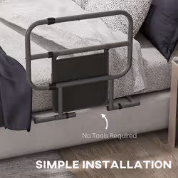 HOMCOM Folding Bed Rail for Elderly Safety Bed Assist Bar w/ Pocket for Adults - Additional view 4