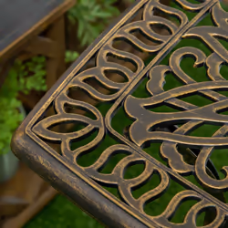 Outsunny 54 x 54cm Aluminium Outdoor Garden Side Table w/ Umbrella Hole, Bronze - Additional view 6