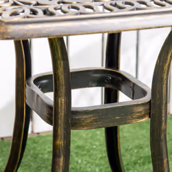 Outsunny 54 x 54cm Aluminium Outdoor Garden Side Table w/ Umbrella Hole, Bronze - Additional view 7