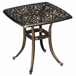Outsunny 54 x 54cm Aluminium Outdoor Garden Side Table w/ Umbrella Hole, Bronze - Additional view 8