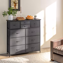 HOMCOM Bedroom Chest of Drawers Fabric Dresser w/ Foldable Drawers Black - Additional view 5