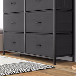 HOMCOM Bedroom Chest of Drawers Fabric Dresser w/ Foldable Drawers Black - Additional view 6