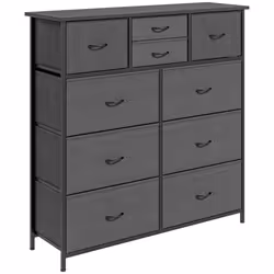 HOMCOM Bedroom Chest of Drawers Fabric Dresser w/ Foldable Drawers Black - Additional view 8