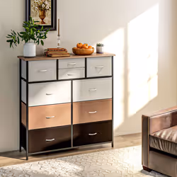 HOMCOM Bedroom Chest of Drawers Fabric Dresser w/ Foldable Drawers Multicolour - Additional view 5