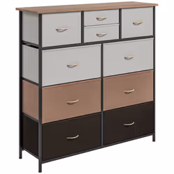 HOMCOM Bedroom Chest of Drawers Fabric Dresser w/ Foldable Drawers Multicolour - Additional view 8