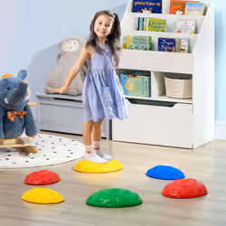 ZONEKIZ Balance River Stones w/ Non-Slip Mats for Ages 3-8 Years