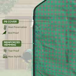 Outsunny Walk-in Greenhouse Cover Replacement with Door and Mesh Windows, Green