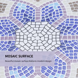 Outsunny Garden Table, Mosaic Round Patio Side Table with 60cm Ceramic Top