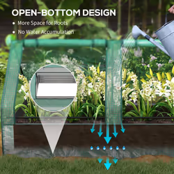 Outsunny Raised Garden Bed Planter Box with Greenhouse, Green and Dark Grey - Additional view 4