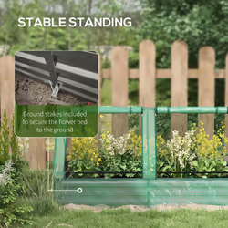 Outsunny Raised Garden Bed Planter Box with Greenhouse, Green and Dark Grey - Additional view 5
