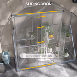 Outsunny 6 x 2.5ft Polycarbonate Greenhouse Aluminium Green House, Silver - Additional view 4