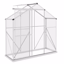 Outsunny 6 x 2.5ft Polycarbonate Greenhouse Aluminium Green House, Silver - Additional view 8