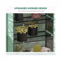 Outsunny Widened Mini Greenhouse 5 Tier Green House, 193H x 90W x 49Dcm, Green