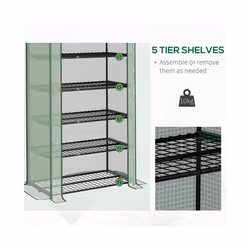 Outsunny Widened Mini Greenhouse 5 Tier Green House, 193H x 90W x 49Dcm, Green