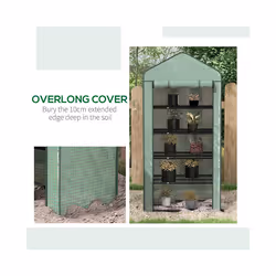 Outsunny Widened Mini Greenhouse 5 Tier Green House, 193H x 90W x 49Dcm, Green - Additional view 6