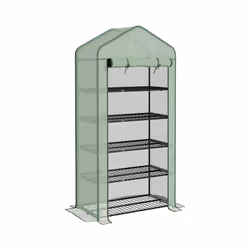 Outsunny Widened Mini Greenhouse 5 Tier Green House, 193H x 90W x 49Dcm, Green - Additional view 8