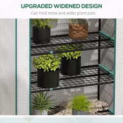 Outsunny Widened Mini Greenhouse 5 Tier Green House, 193H x 90W x 49Dcm, White