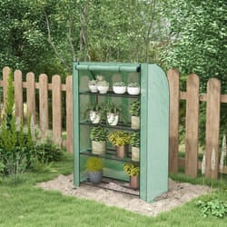 Outsunny Mini Green House with 4 Tier Shelves, 170H x 120W x 50Dcm, Green