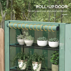 Outsunny Mini Green House with 4 Tier Shelves, 170H x 120W x 50Dcm, Green - Additional view 4