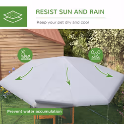 PawHut Walk-in Chicken Run w/ Cover, for 10-15 Chickens, Hens, Rabbits, Ducks