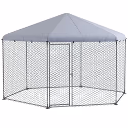 PawHut Walk-in Chicken Run w/ Cover, for 10-15 Chickens, Hens, Rabbits, Ducks - Additional view 8