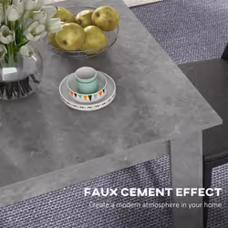 HOMCOM Square Dining Table with Faux Cement Effect for Living Room, Dining Room