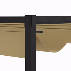 Outsunny 4x3(m) Metal Pergola Gazebo Patio Sunshelter Retractable Canopy Khaki - Additional view 7
