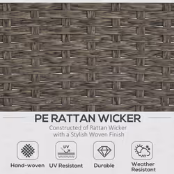 Outsunny 5 Pieces Outdoor Patio Furniture Set Wicker Conversation Set Blue