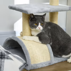 PawHut 72cm Cat Tree Climbing Tower with Sisal Scratching Post - Light Grey - Additional view 5