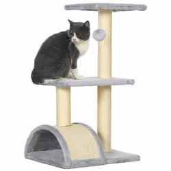 PawHut 72cm Cat Tree Climbing Tower with Sisal Scratching Post - Light Grey - Additional view 8
